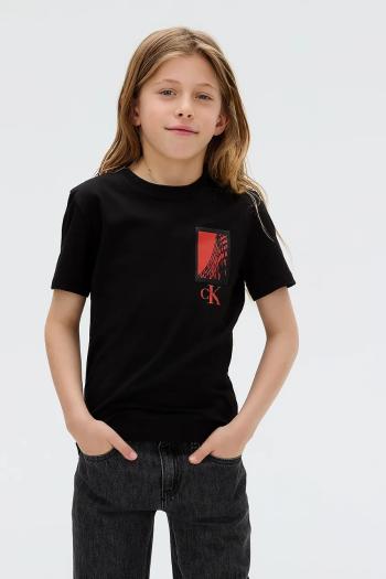 Bavlnené tričko Calvin Klein Jeans čierna farba, s potlačou, IB0IB02532
