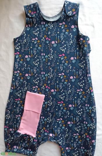 98-104-110-es tipegő hálózsák nyári pamut virágos