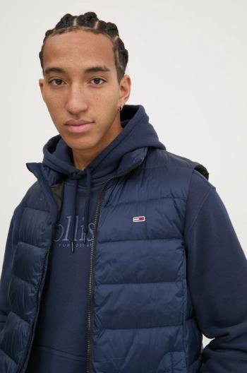 Péřová vesta Tommy Jeans tmavomodrá barva, DM0DM20663