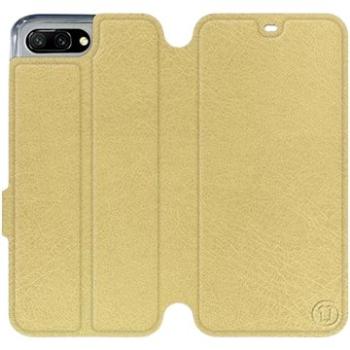 Flipové pouzdro na mobil Honor 10 v provedení  Gold&Gray s šedým vnitřkem (5903226305933)