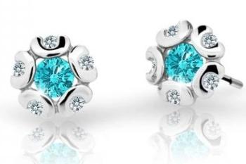 Cutie Jewellery Dětské náušnice z bílého zlata C2178-30-X-2 světle zelená