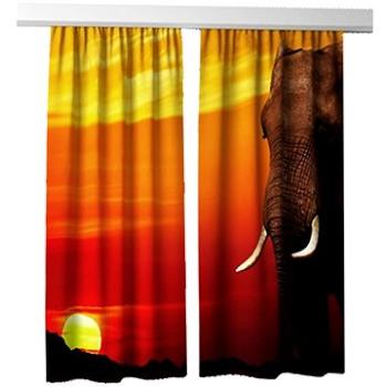 MyBestHome 3D dekorační závěs 122V ELEPHANT 2x160x250 cm set 2 kusy (8596212007682)