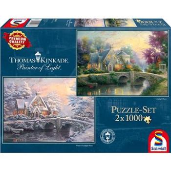 Schmidt Puzzle Jaro a zima v Lamplight Manor 2x1000 dílků (4001504594688)