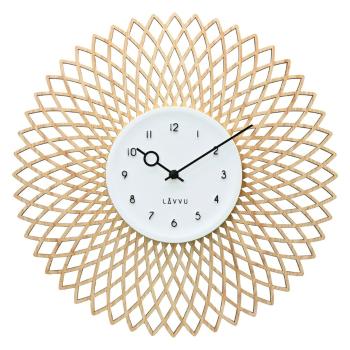 LAVVU Drevené dizajnové hodiny s plynulým chodom CHIC, pr. 38 cm