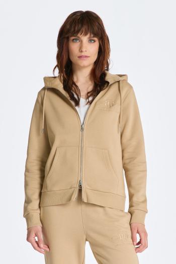 MIKINA GANT REG TONAL SHIELD ZIP HOODIE DARK KHAKI