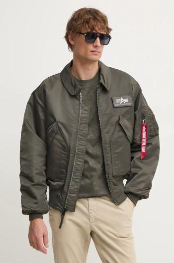 Bunda Alpha Industries pánská, šedá barva, zimní