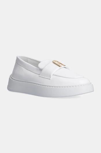 Kožené mokasíny Furla Loafer dámské, bílá barva, na platformě, YI08SPT BX3245 01B00