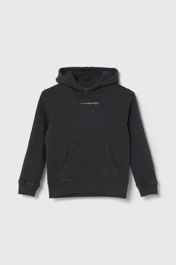 Dětská bavlněná mikina Pepe Jeans NEW DAVIDE HOODIE šedá barva, s kapucí, s potiskem