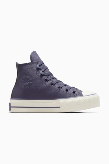 Kožené kecky Converse Chuck Taylor All Star Lift dámské, fialová barva, A11159C