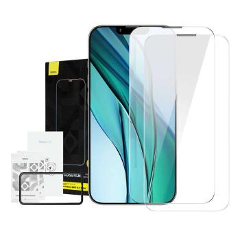 Baseus Crystal iPhone 14 Plus/13 Pro Max Üvegfólia porálló bevona...