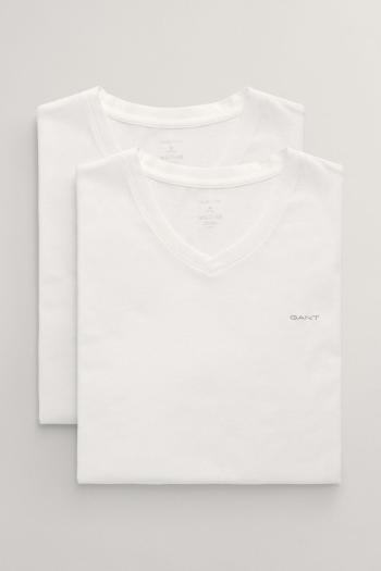 SPODNÍ PRÁDLO GANT V-NECK T-SHIRT 2-PACK WHITE