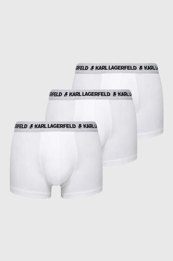 Boxerky Karl Lagerfeld 3-pack pánské, bílá barva