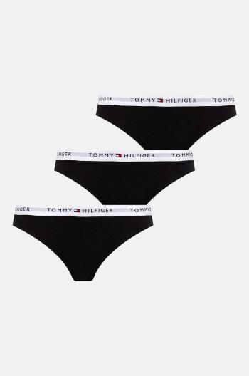 Tanga Tommy Hilfiger 3-pack černá barva, UW0UW05530