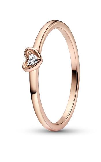 Pandora Nádherný bronzový prsten se zirkonem Rose 182495C01 58 mm