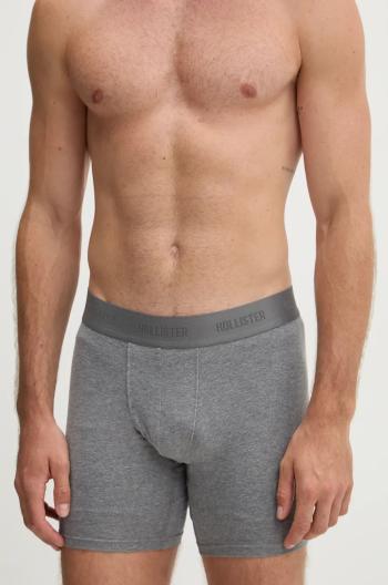 Boxerky Hollister Co. 3-pack pánské, šedá barva, KI314-4021