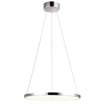 Candellux Chromové závěsné LED svítidlo Lune kulaté 40cm 25W 31-64646