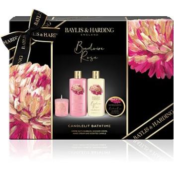 BAYLIS & HARDING Sada se svíčkou a péčí o tělo 4ks - Tajemná růže (017854110458)