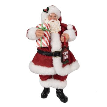 Vánoční dekorace taťka Santa Claus s dárkem - 16*8*28 cm 65223