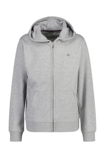 MIKINA GANT SHIELD FULL ZIP HOODIE LIGHT GREY MELANGE