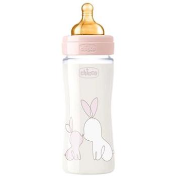 Chicco Original Touch latex, 240 ml - dívka, skleněná (8058664121847)