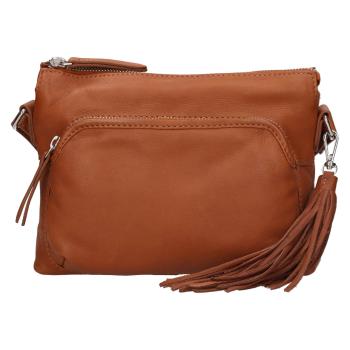 Dámská kožená crossbody kabelka The Trend Emma - koňak