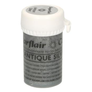 Cakesupplies Gelová barva Satin Antique Silver - Třpytivá stříbrná 25 g