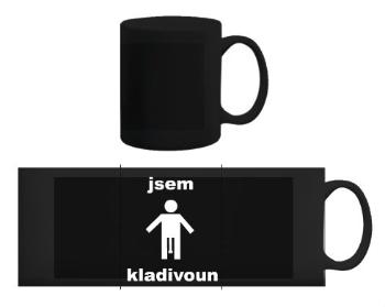 Černý hrnek Jsem kladivoun