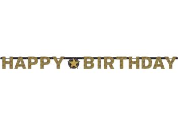 Amscan Banner happy Birthday - zlatý třpytivý