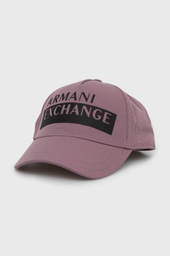 Kšiltovka Armani Exchange fialová barva, hladká