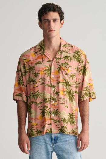 KOŠILE GANT REL VISCOSE HAWAII PRINT SS SHIRT PEACHY PINK