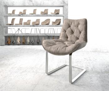 Jídelní židle Taimi-Flex taupe vintage konzolová podnož plochá