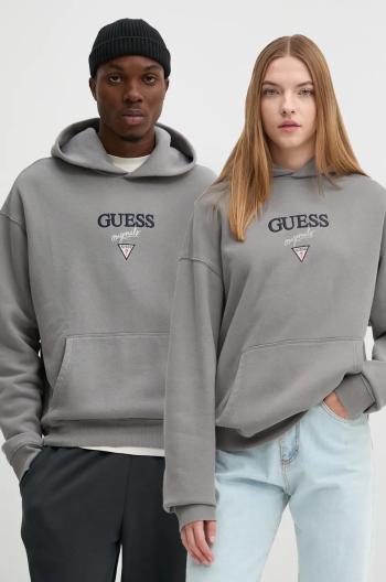 Mikina Guess Originals šedá barva, s kapucí, s aplikací, M4BQ29 K9V31