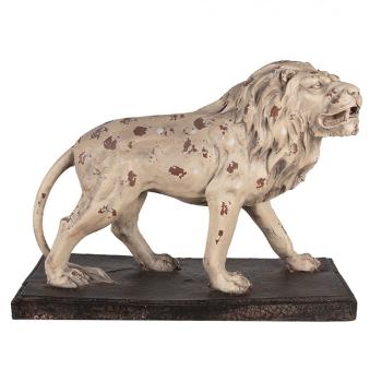 Béžová antik dekorativní socha lev Lion - 55*23*40 cm 5MG0030