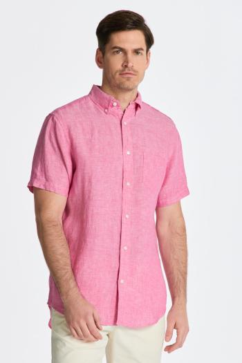 KOŠILE GANT REG LINEN SS SHIRT PERKY PINK