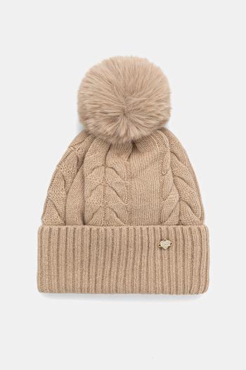 Detská vlnená čiapka Jamiks DRACO II béžová farba biela, JZI246