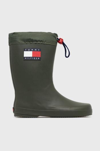 Dětské holínky Tommy Hilfiger hnědá barva