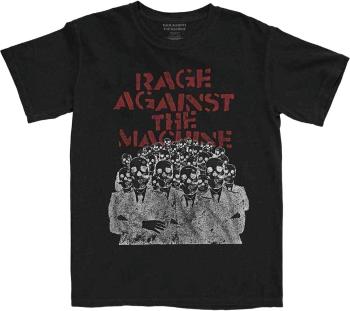 Rage Against The Machine Tričko Crowd Masks Unisex Black 2XL