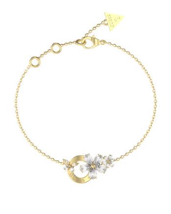 Guess Něžný pozlacený náramek s květinami Lily JUBB05106JWYG 21 cm