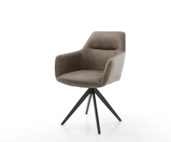 Otočná židle Pejo-Flex taupe vintage křížová podnož hranatá