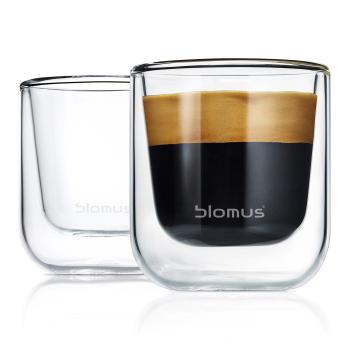 Set termosklenic na espresso NERO 80 ml Blomus