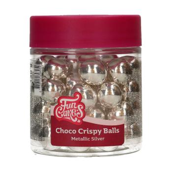 Cakesupplies Čokoládové kuličky Crispy Balls - Metalické stříbrné 130 g