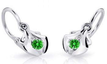 Cutie Jewellery Dětské náušnice z bílého zlata C2224-10-X-2 zelená