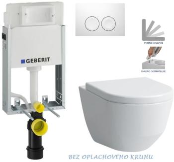 Geberit KOMBIFIX Basic tlačítko DELTA 21 Bílé WC LAUFEN PRO RIMLESS + SEDÁTKO 110.100.00.1 21BI LP1