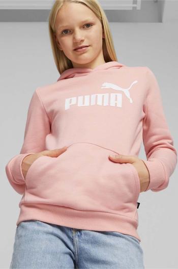 Dětská mikina Puma ESS Logo Hoodie FL G růžová barva, s kapucí, s potiskem