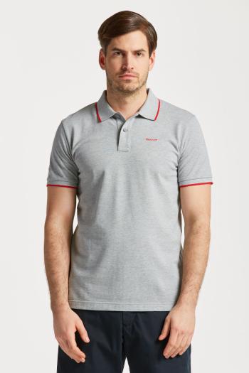 POLOKOŠILE GANT CONTRAST TIPPING SS PIQUE GREY MELANGE