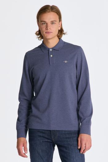 POLOKOŠILE GANT REG SHIELD LS PIQUE RUGGER DARK JEANSBLUE MELANGE