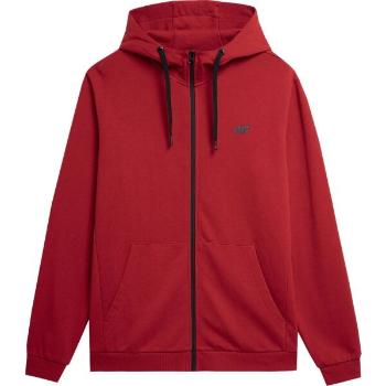 4F SWEATSHIRT FULL ZIP Pánská mikina, červená, velikost