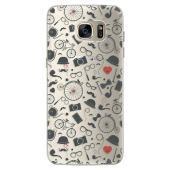 Silikonové pouzdro iSaprio - Vintage Pattern 01 - black - Samsung Galaxy S7 Edge