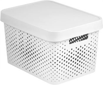 Curver Úložný box Infinity Dots s víkem, 17L, bílý