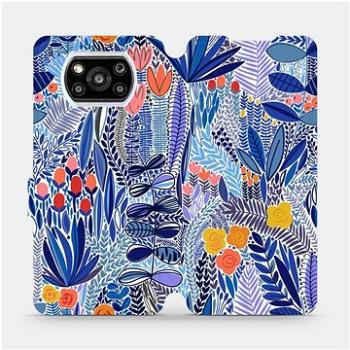 Flip pouzdro na mobil Xiaomi POCO X3 Pro - MP03P Modrá květena (5903516765737)